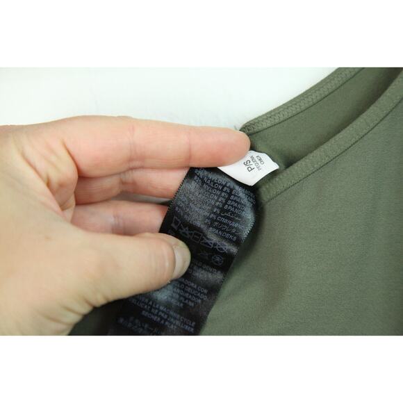 Vintage 90s Y2K Bebe One Sleeve Bodysuit Olive Green Rave Cutout XS S USA - Picture 13 of 14